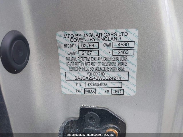 1998 JAGUAR XK8 SAJGX2243WC024274 Photo 8