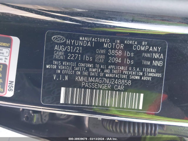 Hyundai ELANTRA SEL 2022 KMHLM4AG7NU248858 Image 9