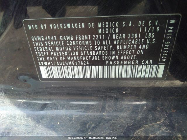 3VWH17AU2HM517624 Volkswagen Golf Alltrack Tsi S/tsi Se/tsi Sel