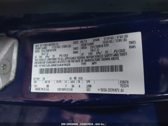 Ford Escape Titanium 2014 1FMCU0J96EUA91625 Image 9