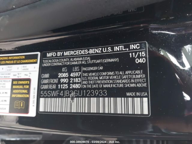 55SWF4JB3GU123933 Mercedes-Benz C 300 Luxury/sport