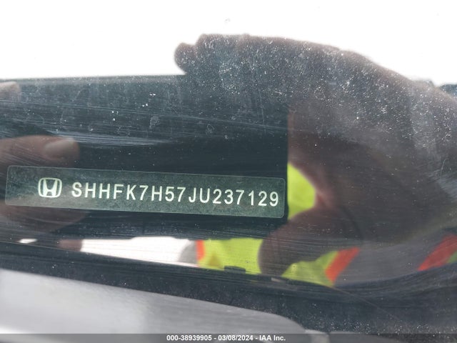 Honda CIVIC EX 2018 SHHFK7H57JU237129 Image 9