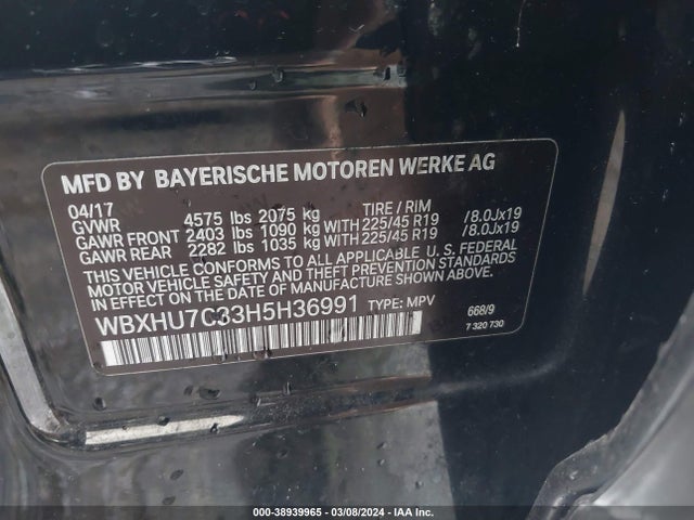BMW X1 Sdrive28i 2017 WBXHU7C33H5H36991 Image 9