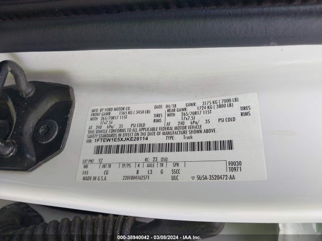 Ford F-150 Xl 2018 1FTEW1E5XJKE28114 Image 9