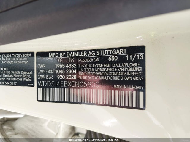 Mercedes-Benz CLA 250 2014 WDDSJ4EBXEN059001 Image 9