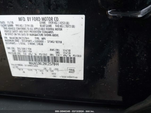 MAJ6S3KL2KC257844 Ford Ecosport Titanium