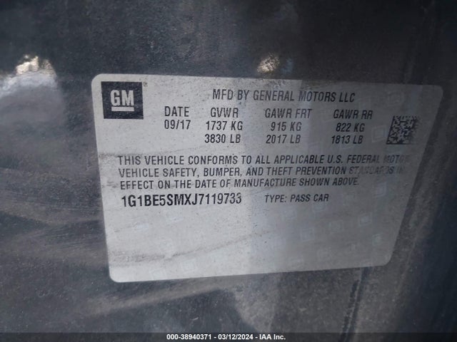 Chevrolet Cruze Lt Auto 2018 1G1BE5SMXJ7119733 Image 9
