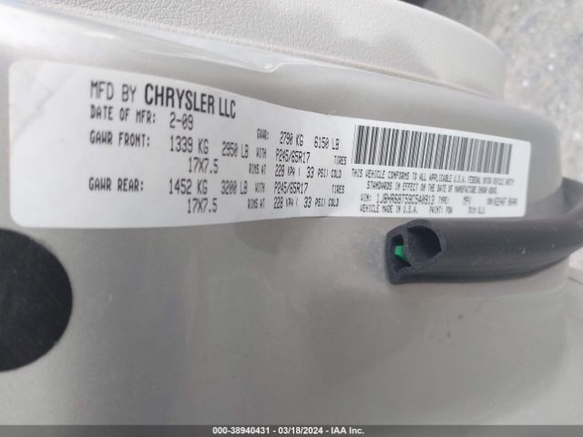 2009 JEEP GRAND CHEROKEE 1J8HR68T59C540913 Photo 8