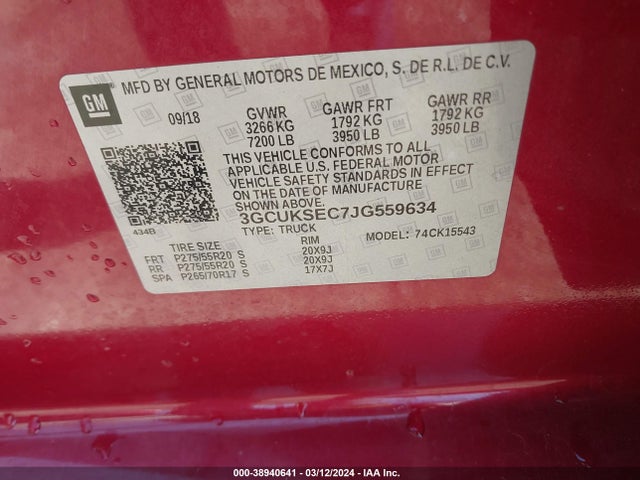 Chevrolet Silverado 1500 2lz 2018 3GCUKSEC7JG559634 Image 9