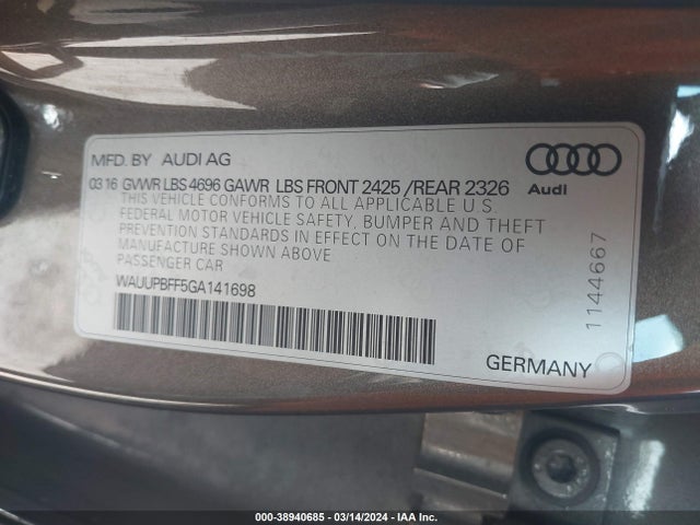 WAUUPBFF5GA141698 Audi A3 E-tron 1.4t Premium