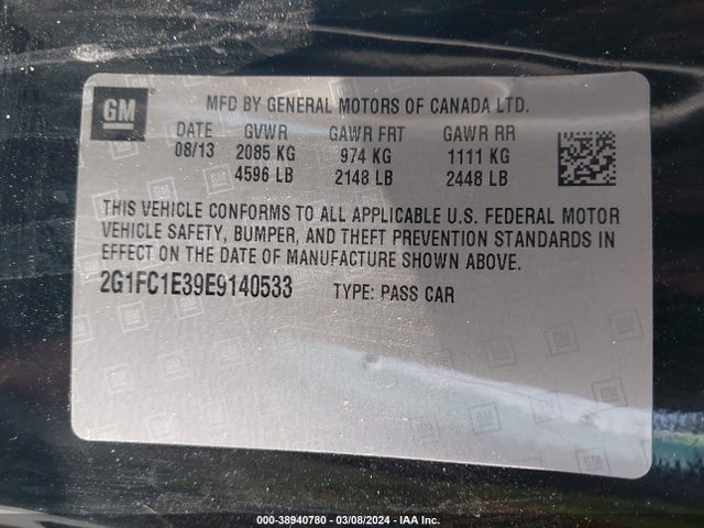 Chevrolet Camaro 2lt 2014 2G1FC1E39E9140533 Image 9
