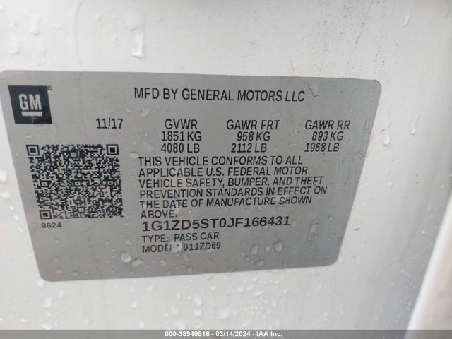 Chevrolet MALIBU LT 2018 1G1ZD5ST0JF166431 Image 9