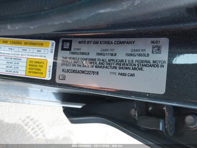 Chevrolet Spark Fwd 1lt Automatic 2021 KL8CD6SA0MC227616 Image 9
