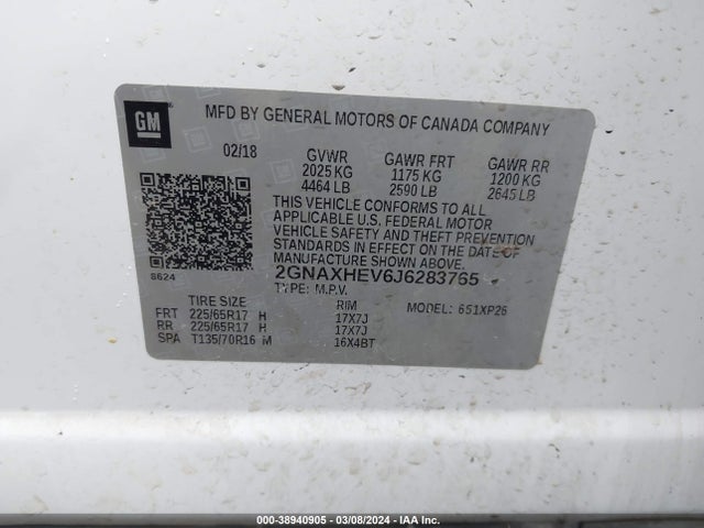 Chevrolet EQUINOX LS 2018 2GNAXHEV6J6283765 Image 9