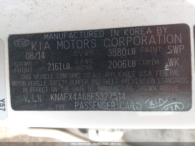 KIA FORTE LX 2015 KNAFX4A68F5327514 Image 9