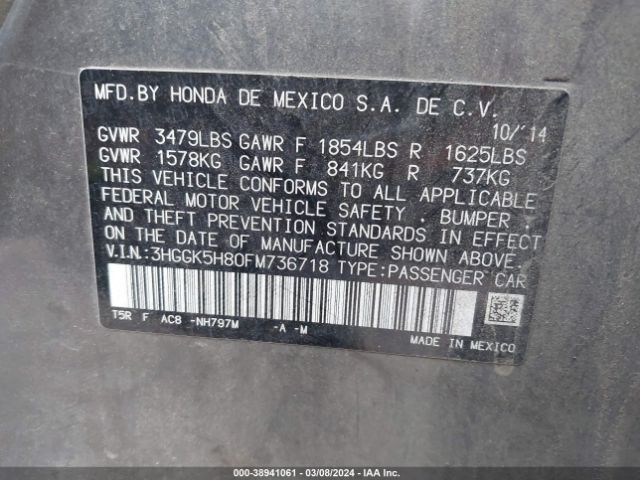 3HGGK5H80FM736718 Honda Fit Ex/ex-l