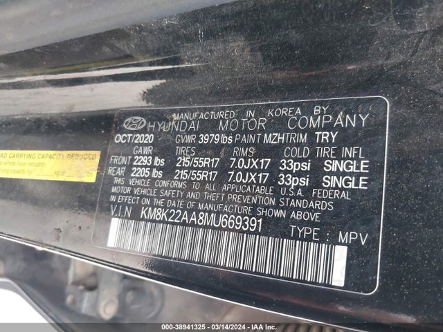 Hyundai Kona Sel 2021 KM8K22AA8MU669391 Image 9