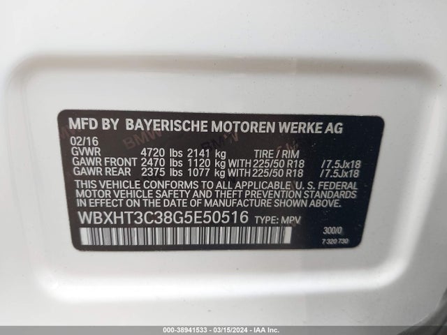 BMW X1 Xdrive28i 2016 WBXHT3C38G5E50516 Image 9