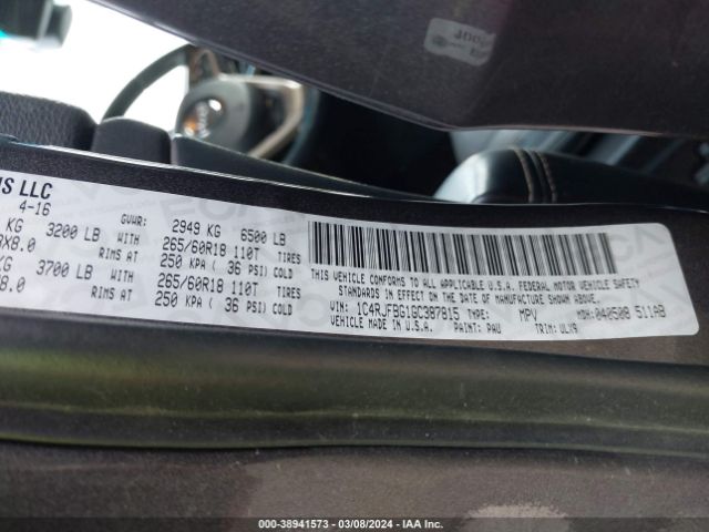 1C4RJFBG1GC387815 Jeep Grand Cherokee Limited