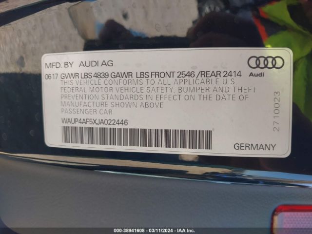 WAUP4AF5XJA022446 Audi S5 3.0t Premium Plus