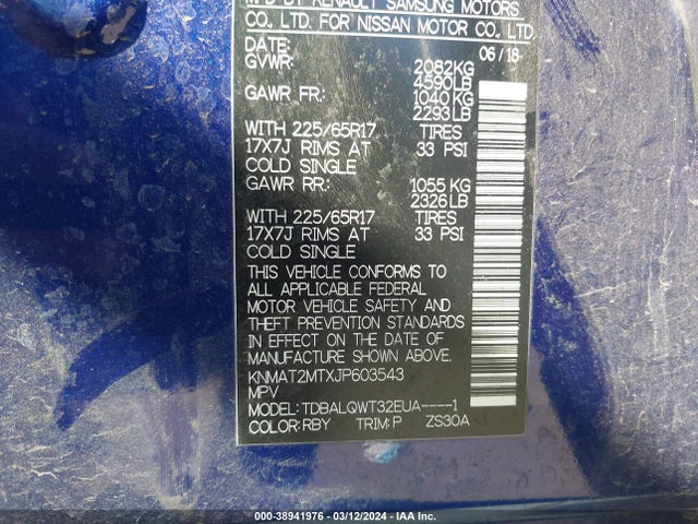 Nissan ROGUE SV 2018 KNMAT2MTXJP603543 Image 9