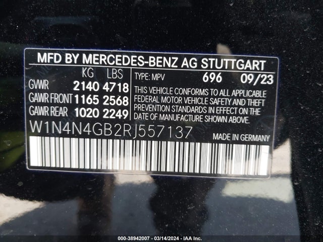 W1N4N4GB2RJ557137 Mercedes-Benz GLA 250
