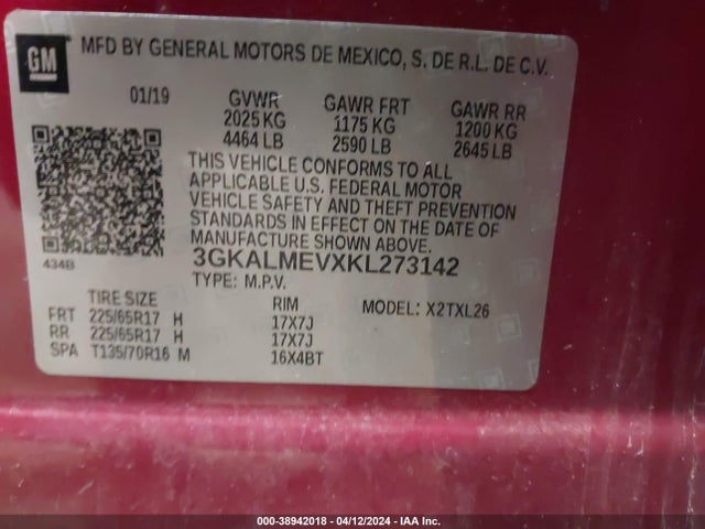 GMC Terrain Sle 2019 3GKALMEVXKL273142 Image 9