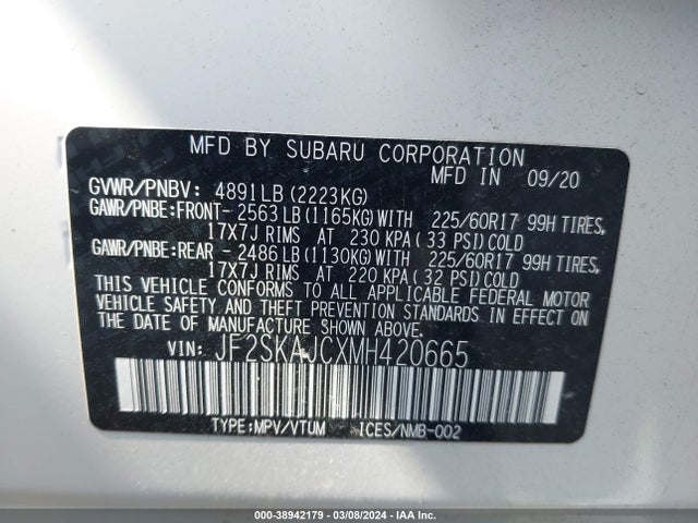 Subaru Forester Premium 2021 JF2SKAJCXMH420665 Image 9