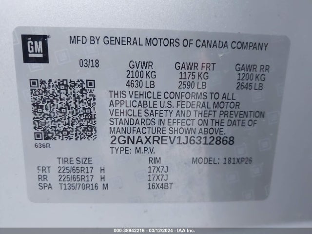 Chevrolet EQUINOX LS 2018 2GNAXREV1J6312868 Image 9