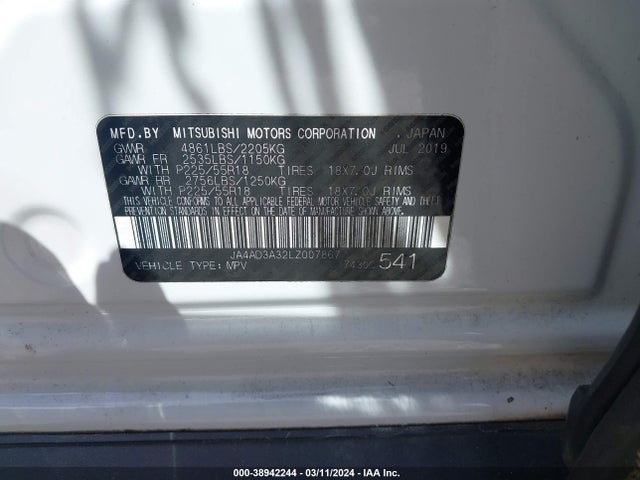 Mitsubishi Outlander Se 2.4 2020 JA4AD3A32LZ007867 Image 9