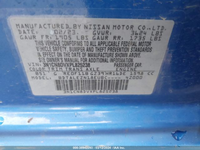 3N1CN8DVXPL825238 Nissan Versa 1.6 S Xtronic Cvt