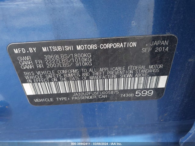 JA32U2FU5FU005875 Mitsubishi LANCER ES