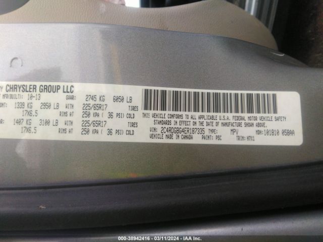 2C4RDGBG4ER187335 Dodge Grand Caravan American Value Pkg
