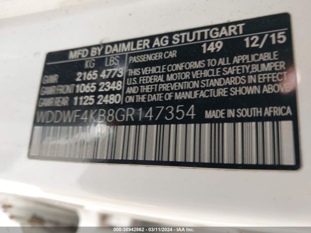 WDDWF4KB8GR147354 Mercedes-Benz C 300 4matic/luxury 4matic/sport 4matic