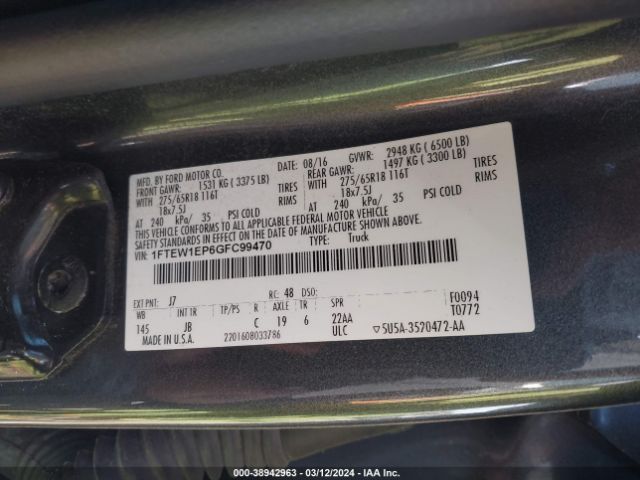 1FTEW1EP6GFC99470 Ford F-150 Xlt