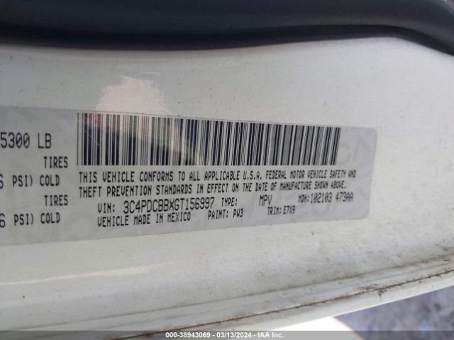 3C4PDCBBXGT156997 Dodge Journey Sxt