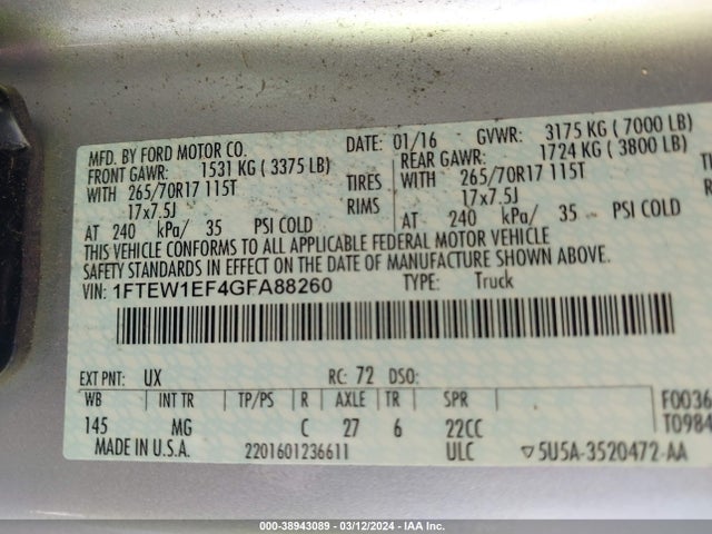 Ford F-150 Xlt 2016 1FTEW1EF4GFA88260 Image 9