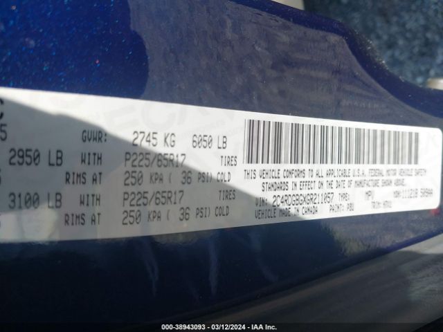2C4RDGBGXGR211057 Dodge Grand Caravan American Value Pkg