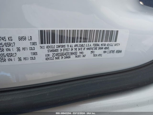 Dodge Grand Caravan Se 2014 2C4RDGBG4ER190493 Image 9