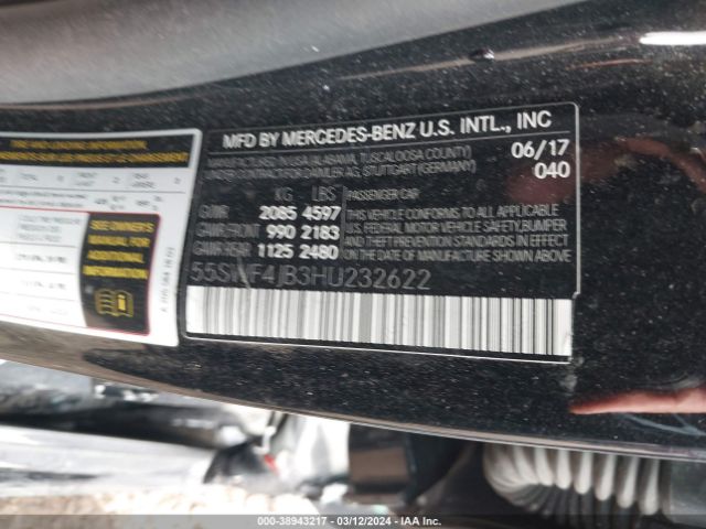 55SWF4JB3HU232622 Mercedes-Benz C 300 Luxury/sport
