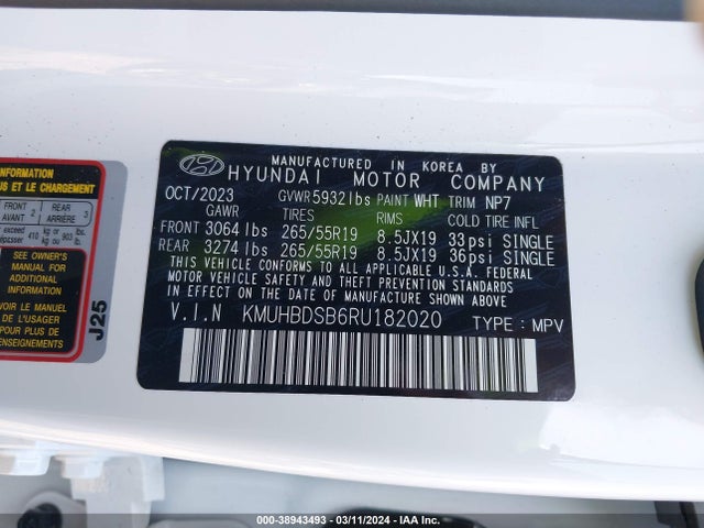 KMUHBDSB6RU182020 Genesis Gv80 2.5t Awd
