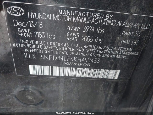 Hyundai Elantra Value Edition 2019 5NPD84LF6KH450453 Image 9