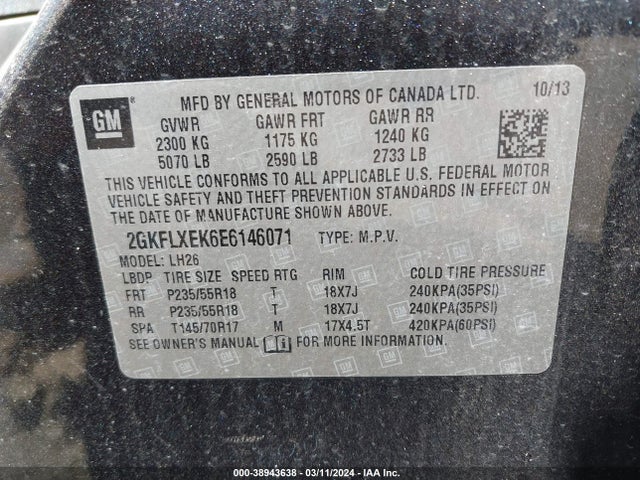 GMC Terrain Slt-1 2014 2GKFLXEK6E6146071 Image 9