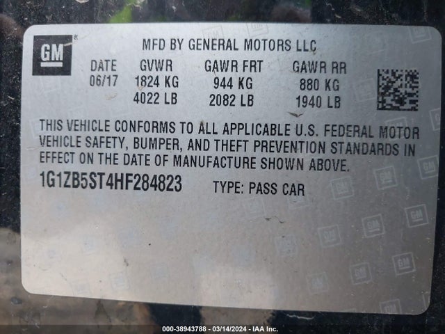 Chevrolet MALIBU LS 2017 1G1ZB5ST4HF284823 Image 9