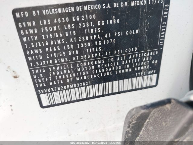3VVUX7B20RM032821 Volkswagen Taos 1.5t Se