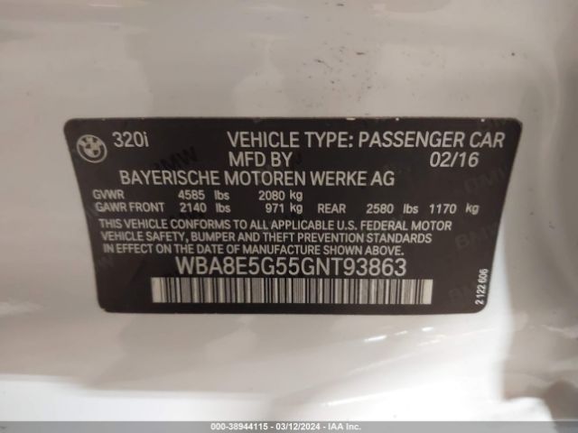 WBA8E5G55GNT93863 BMW 320i Xdrive
