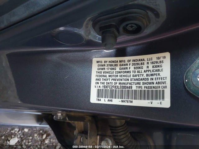 Honda Civic Sport 2020 19XFC2F83LE000449 Image 9