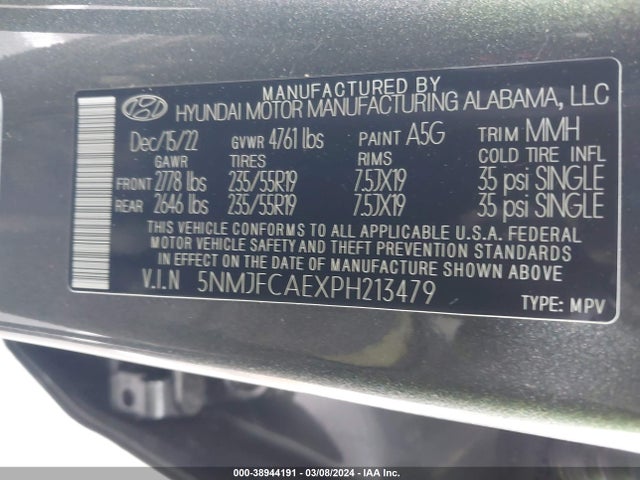 Hyundai TUCSON SEL 2023 5NMJFCAEXPH213479 Image 9