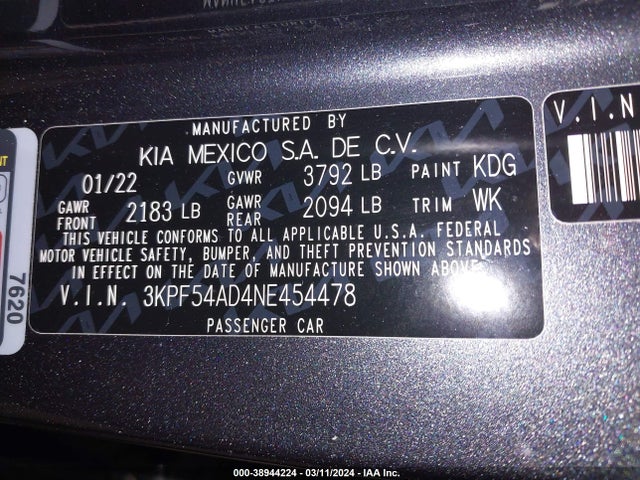 KIA Forte Gt-line 2022 3KPF54AD4NE454478 Image 9