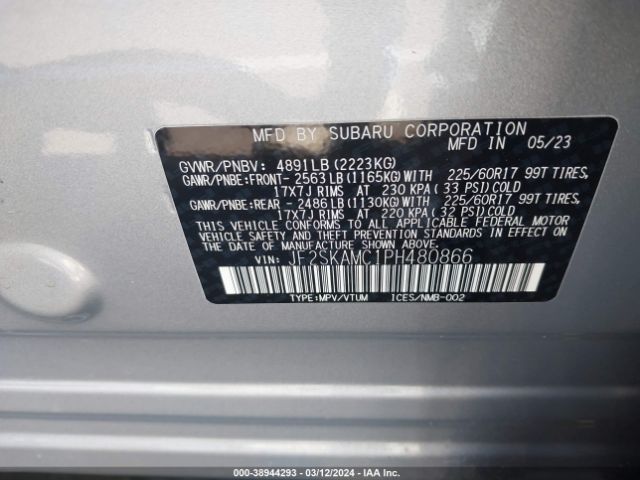 JF2SKAMC1PH480866 Subaru Forester Wilderness